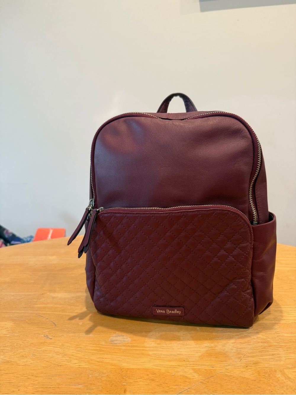 Vera Bradley Quilted Wine Red Backpack